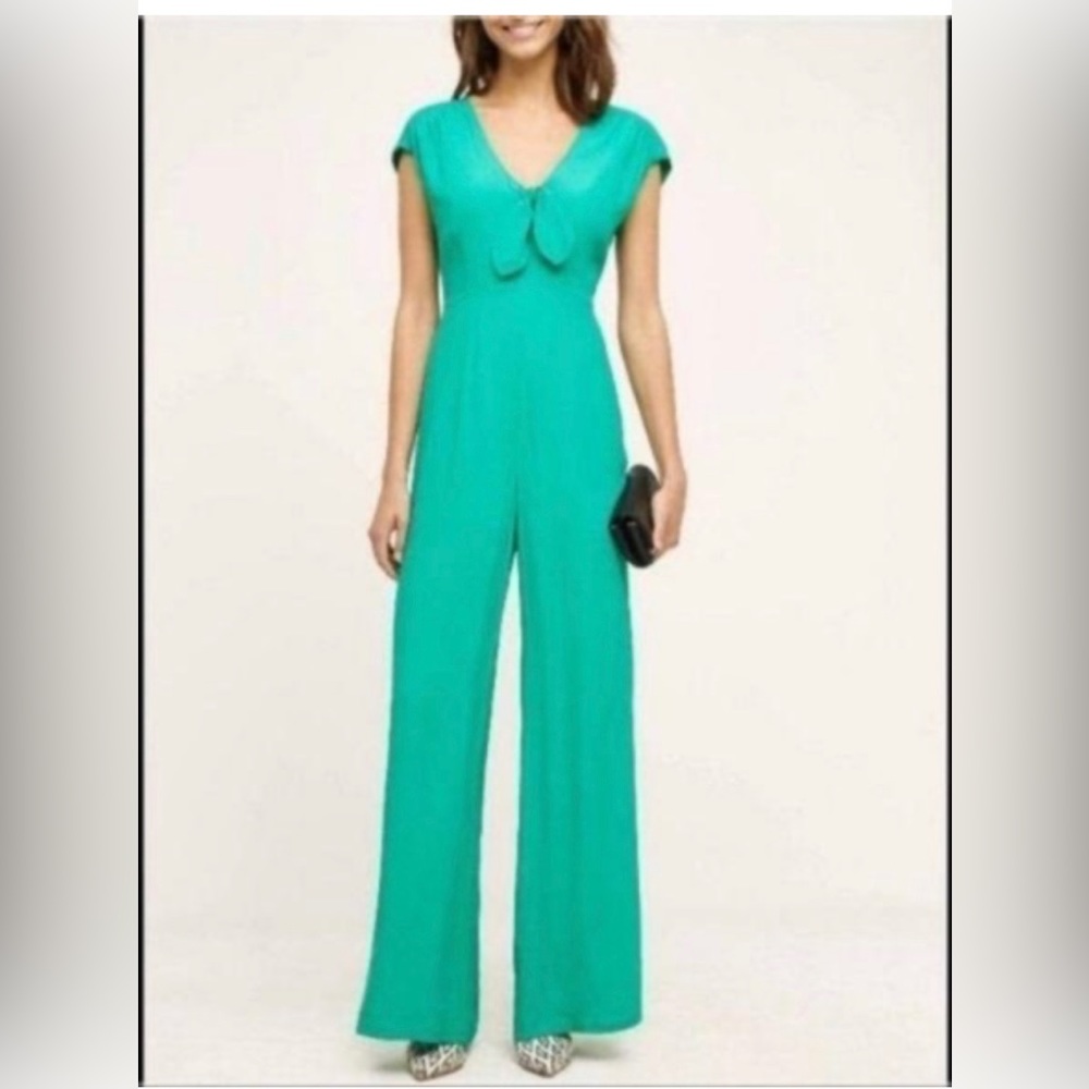 Anthro Harlyn‎ Green Wide-Leg Jumpsuit